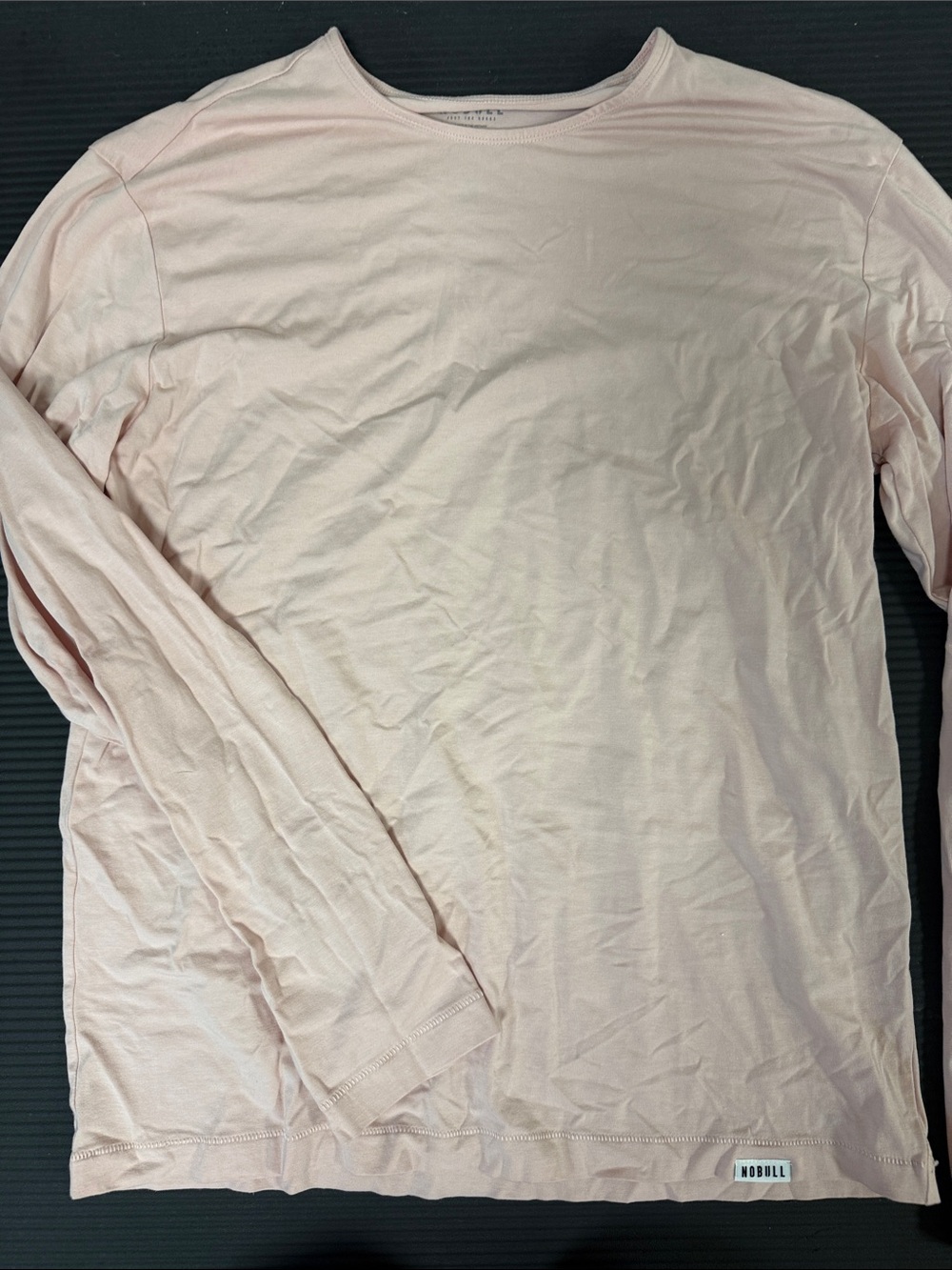NOBULL Men's Long Sleeve Crew — Pale Pink